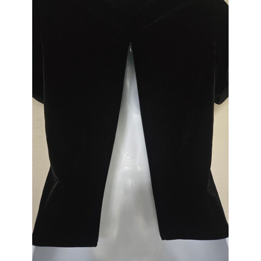 Vintage Black Velvet Velour Square Neck Top XS Goth Fairygoth Witchy - Picture 6 of 12